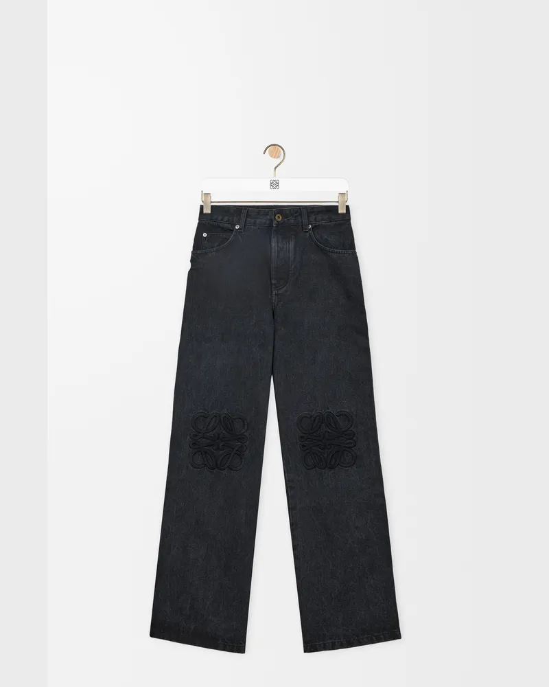 Loewe Anagram Baggy Jeans In Denim Size Hombre Black