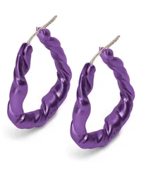 Loewe Luxury Nappa twist loop earrings in sterling silver Dark