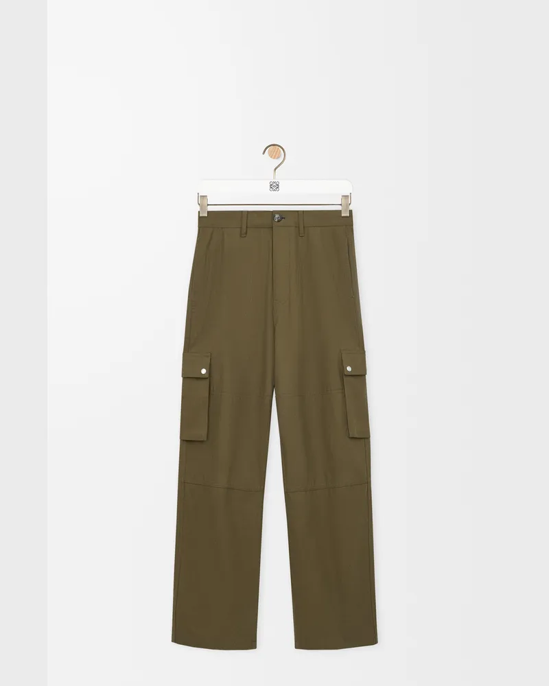 Loewe Cargo Trousers In Cotton Size Hombre Khaki