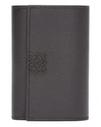 Loewe Luxury Anagram small vertical wallet in pebble grain calfskin Black