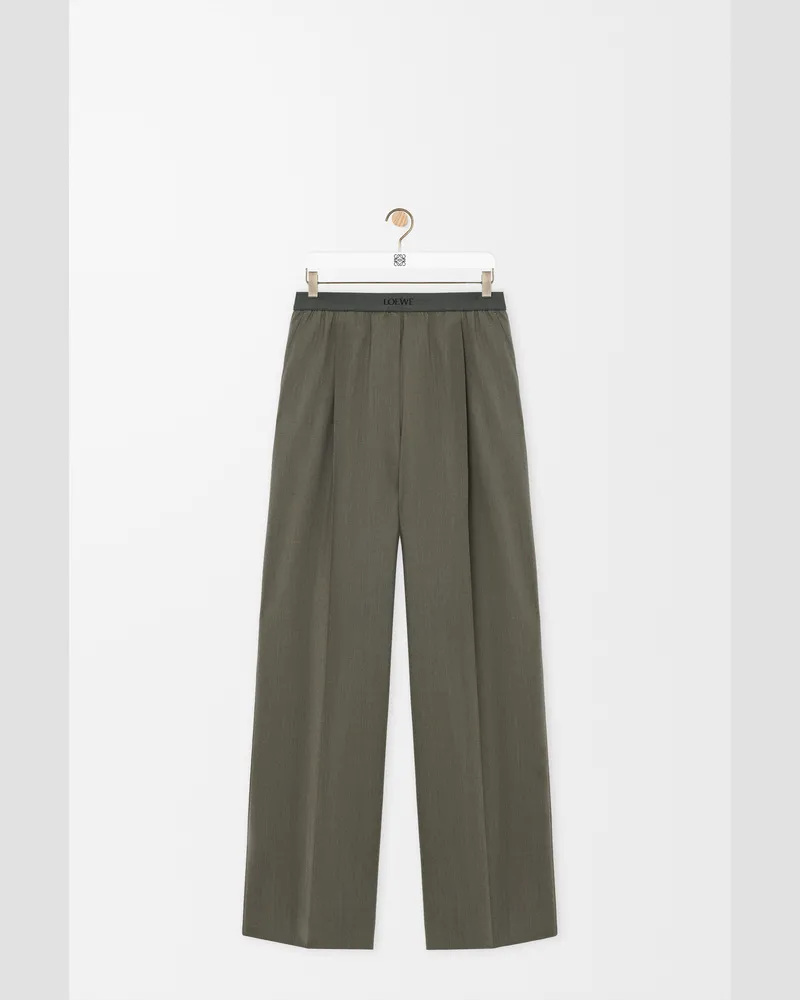 Loewe Trousers In Wool Size Mujer Khaki