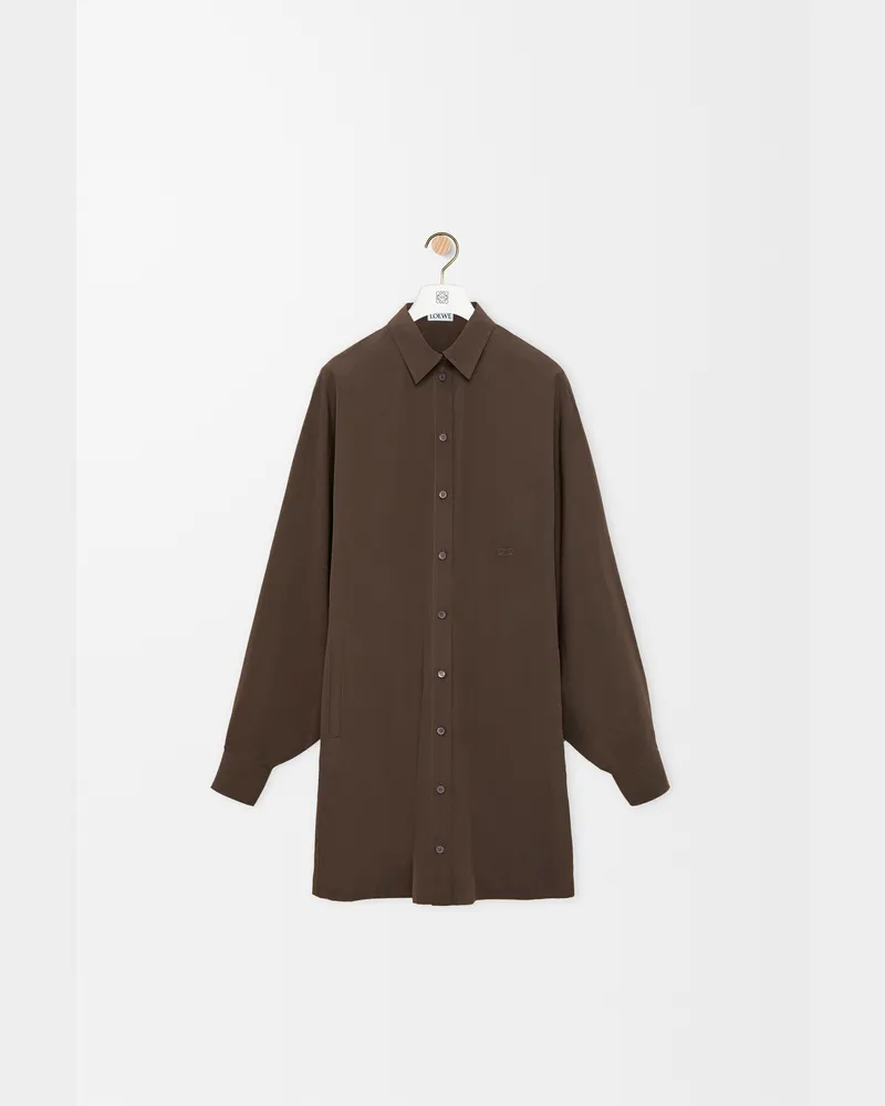 Loewe Shirt Dress In Cotton Size Mujer Brown
