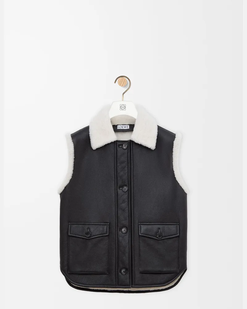 Loewe Vest In Shearling Size Mujer Black