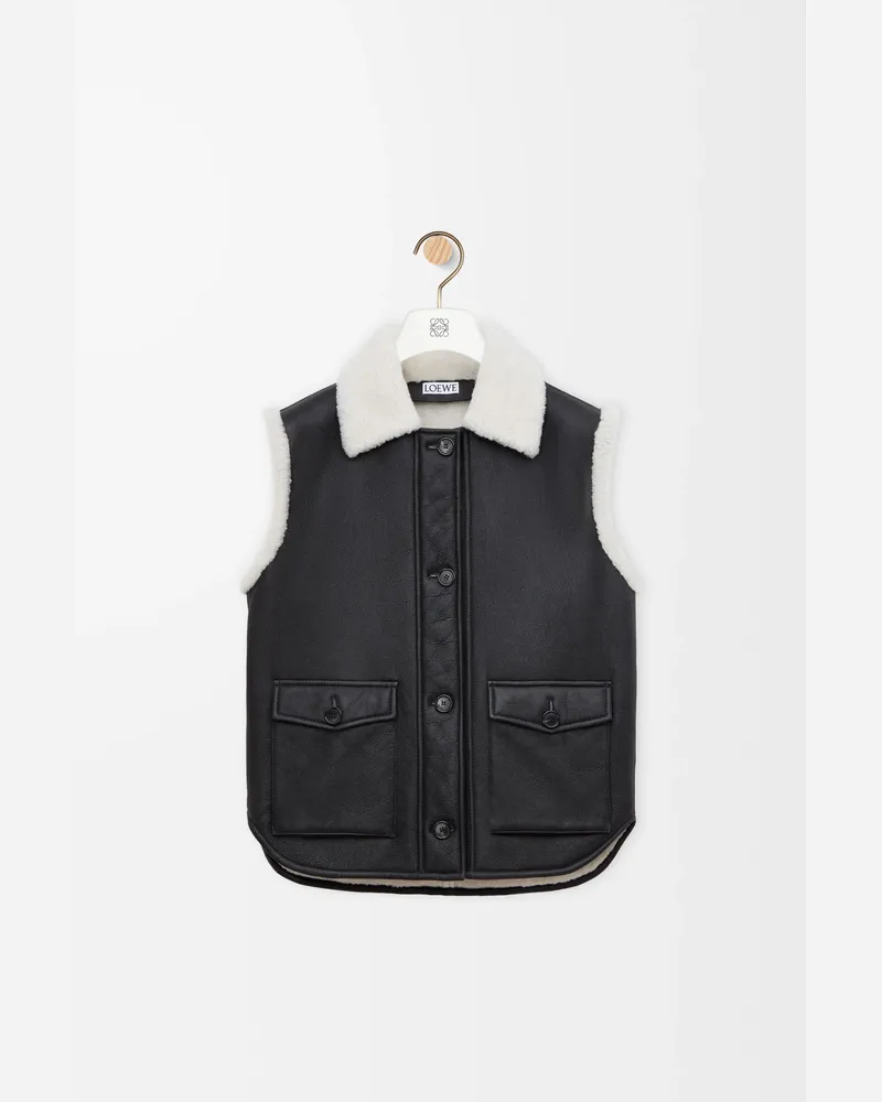 Loewe Vest In Shearling Size Mujer Black