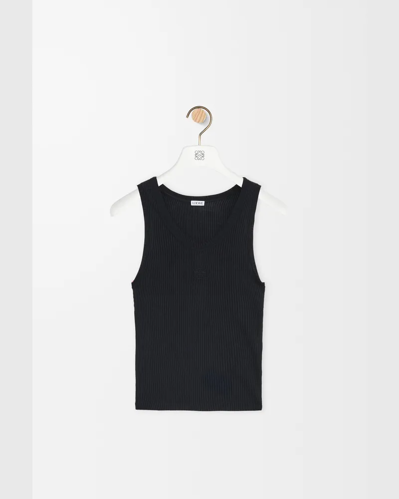 Loewe Anagram Tank Top In Silk Size Mujer Black