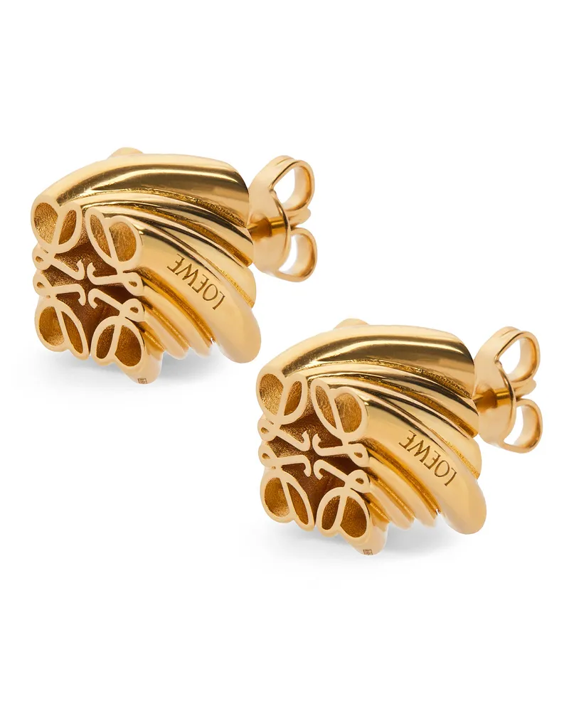 Loewe Luxury Twisted Anagram stud earrings in sterling silver Gold