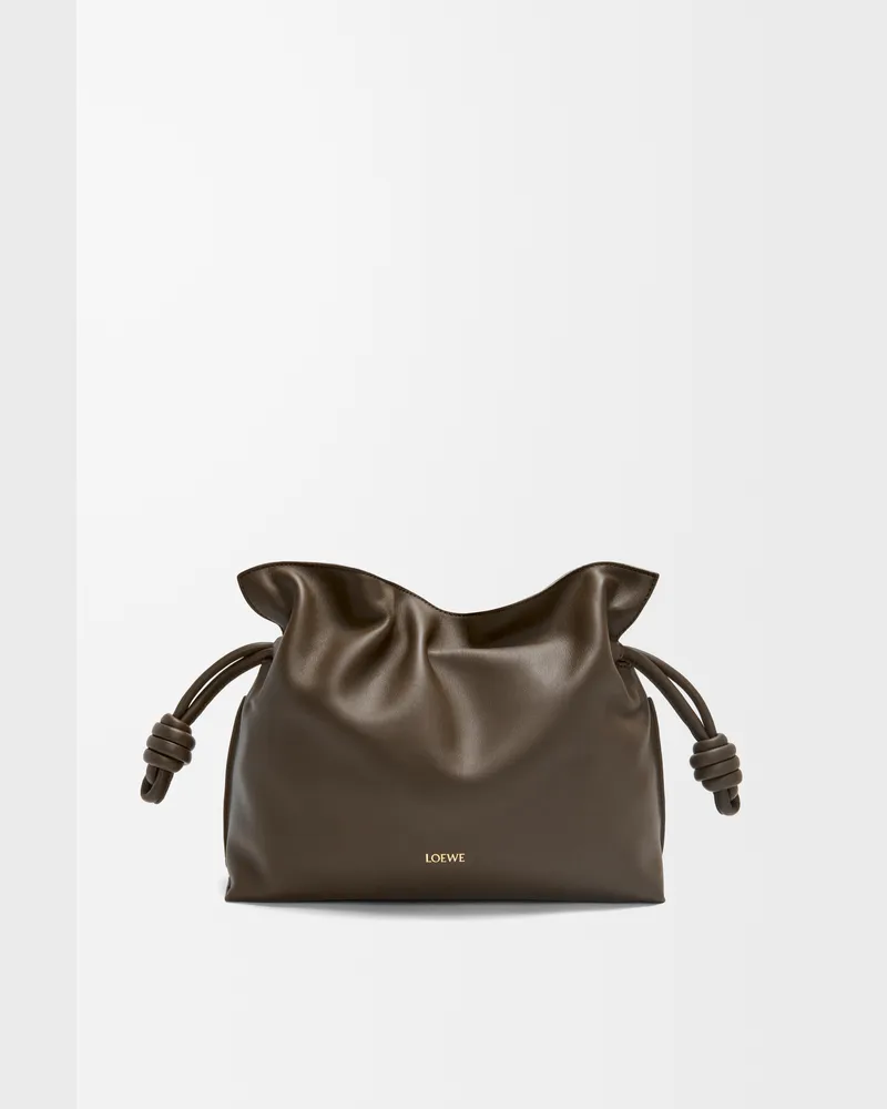 Loewe Medium Flamenco Clutch In Nappa Leather skin Mujer Chocolate