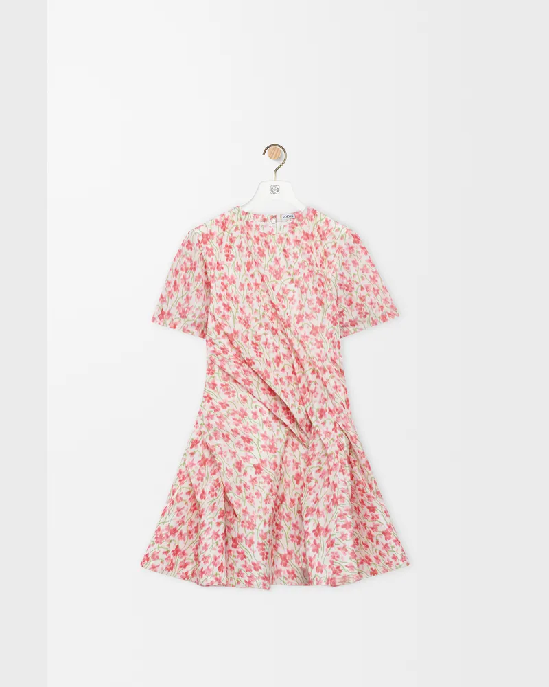 Loewe Twisted Dress In Silk Blend Taffeta Size Mujer White