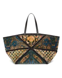 Loewe Luxury XXL Carpet Puzzle Fold Tote in silk and wool Multicolor