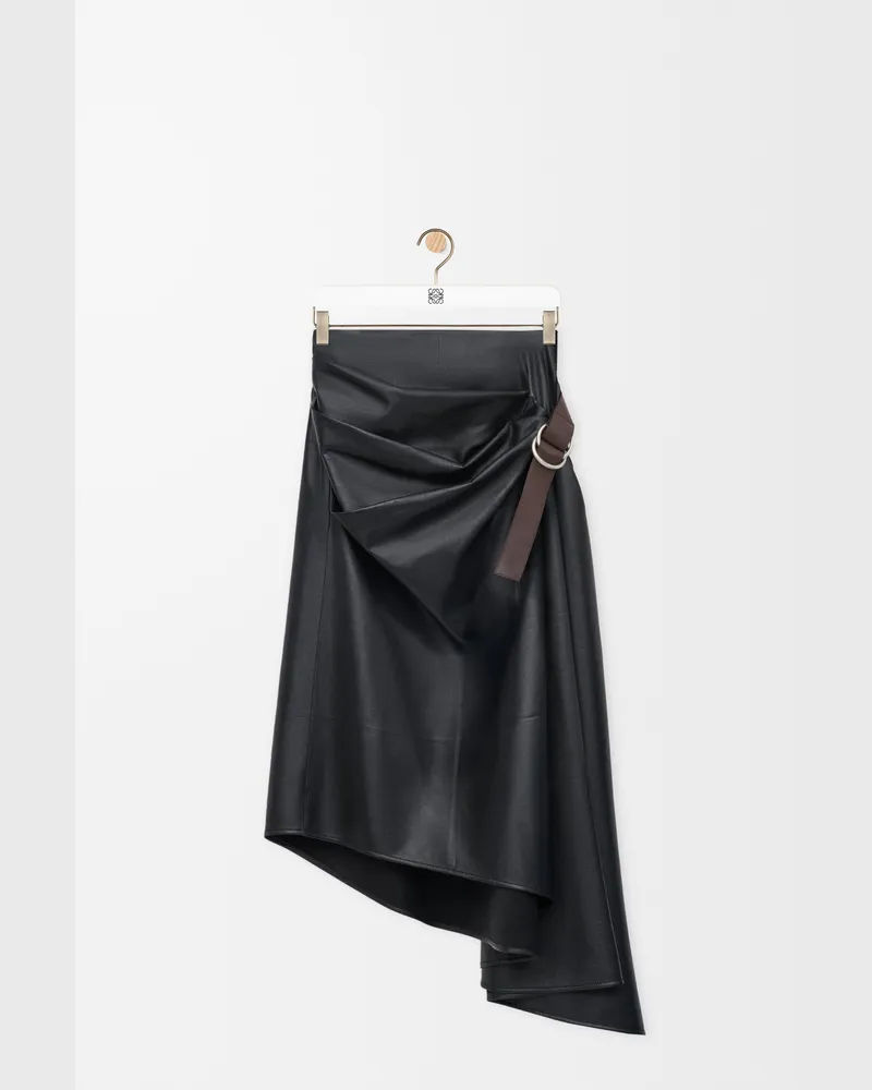 Loewe Belted Skirt In Nappa Lambskin Size Mujer Black