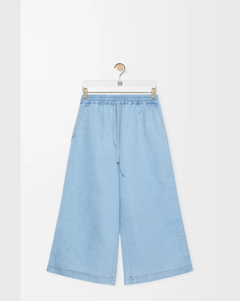 Loewe Cropped Trousers In Denim Size Mujer Light