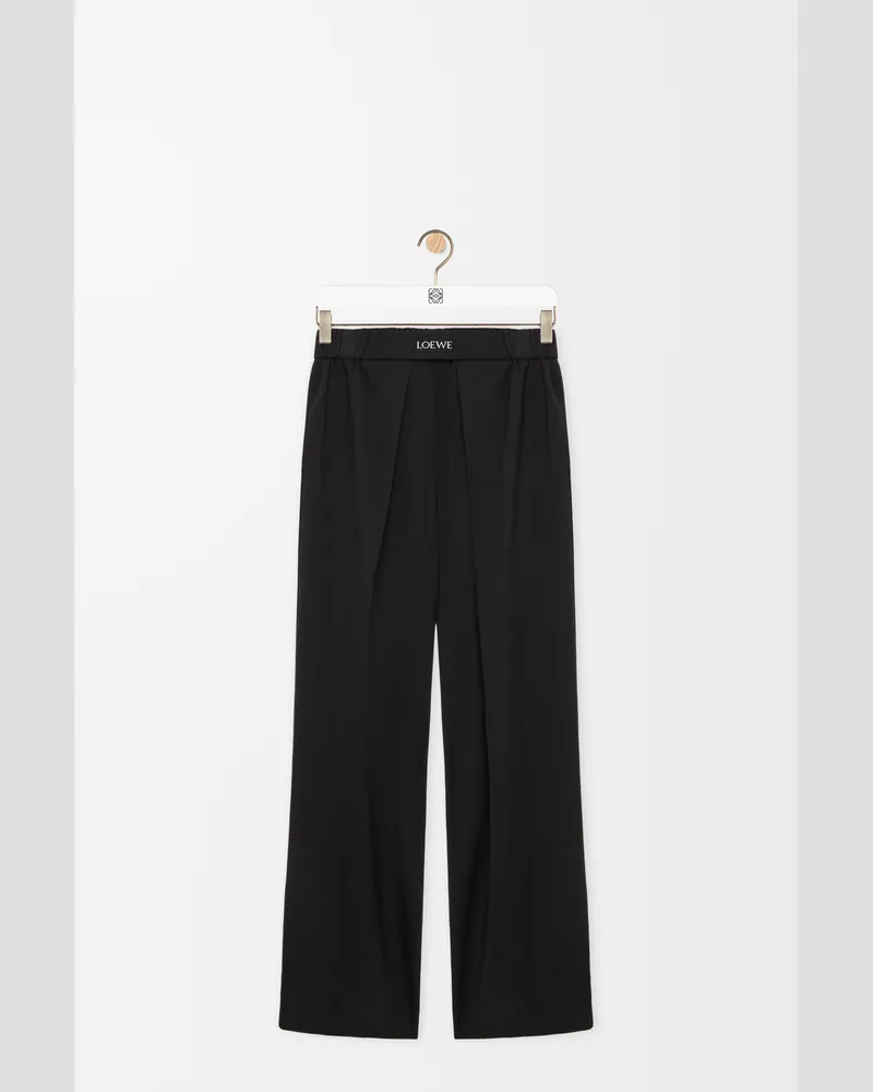 Loewe Elasticated Trousers In Wool Size Mujer Black