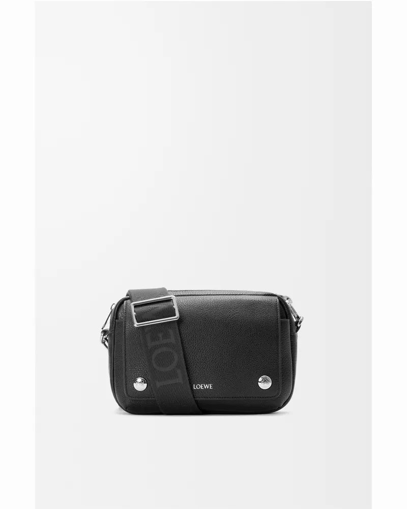 Loewe Small Pebble Messenger Bag In Supple Grained Leather skin Hombre Black