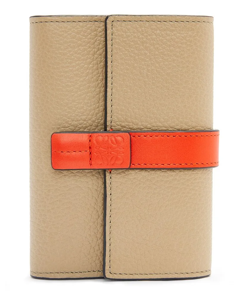 Loewe Luxury Small Vertical Wallet In Soft Grained Calfskin Clay