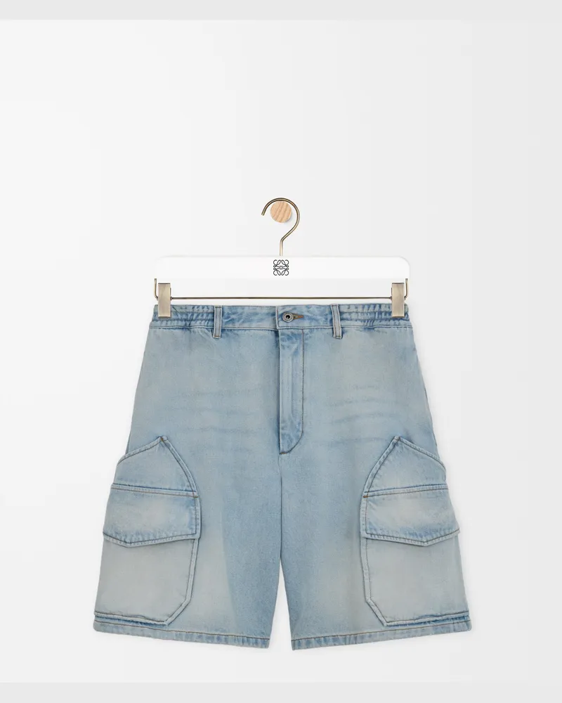 Loewe Cargo Shorts In Denim Size Hombre Washed