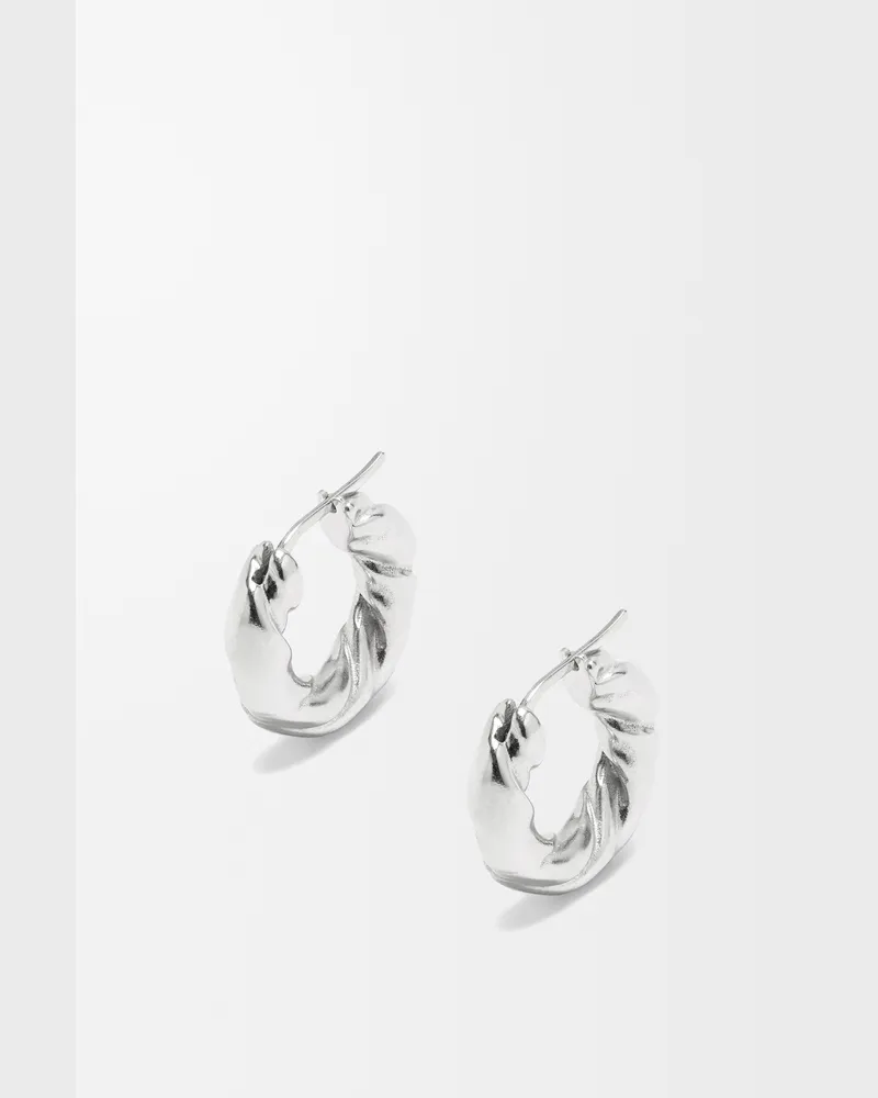 Loewe Nappa Twist Earrings In Sterling Silver Mujer Silver