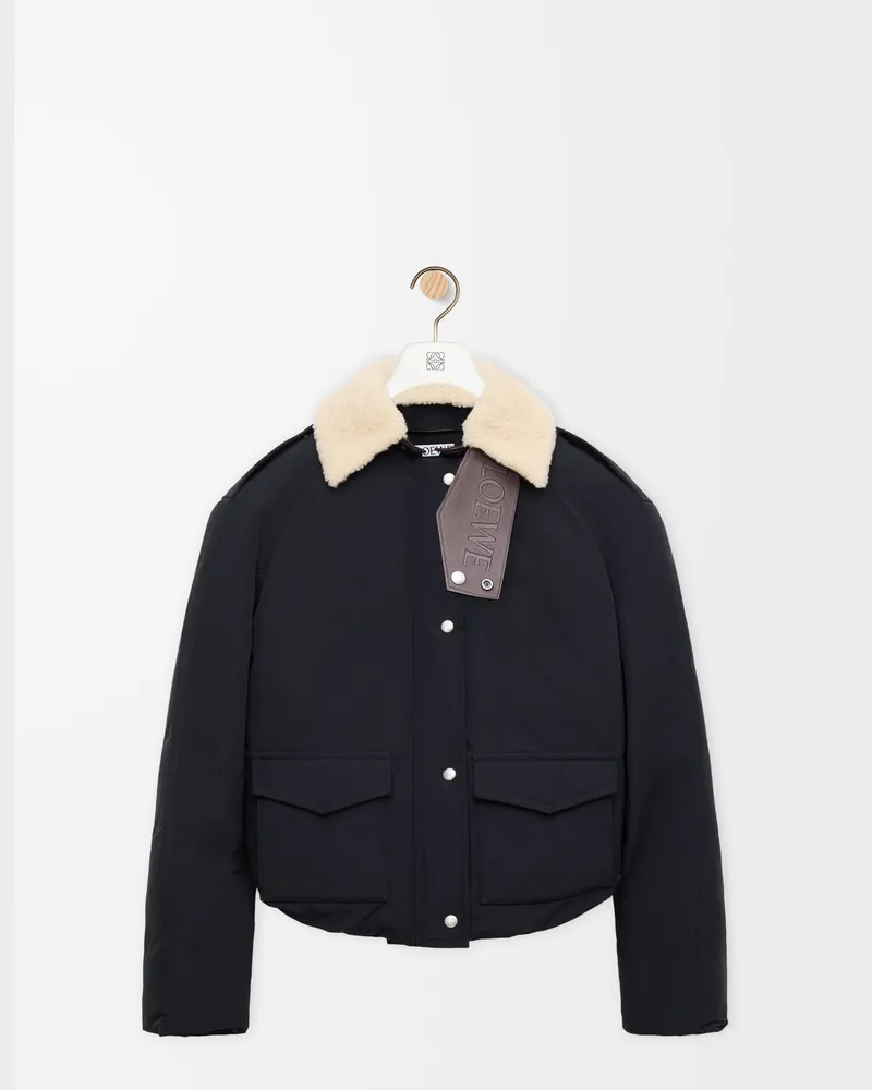 Loewe Puffer Jacket In Technical Cotton Size Mujer Black