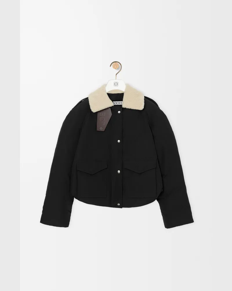 Loewe Puffer Jacket In Technical Cotton Size Mujer Black