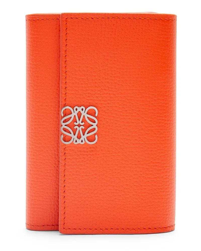 Loewe Luxury Anagram small vertical wallet in pebble grain calfskin Vivid