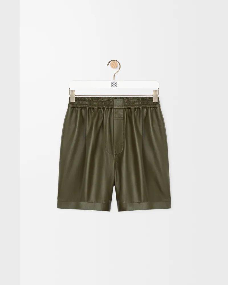 Loewe Shorts In Nappa Lambskin Size Hombre Khaki