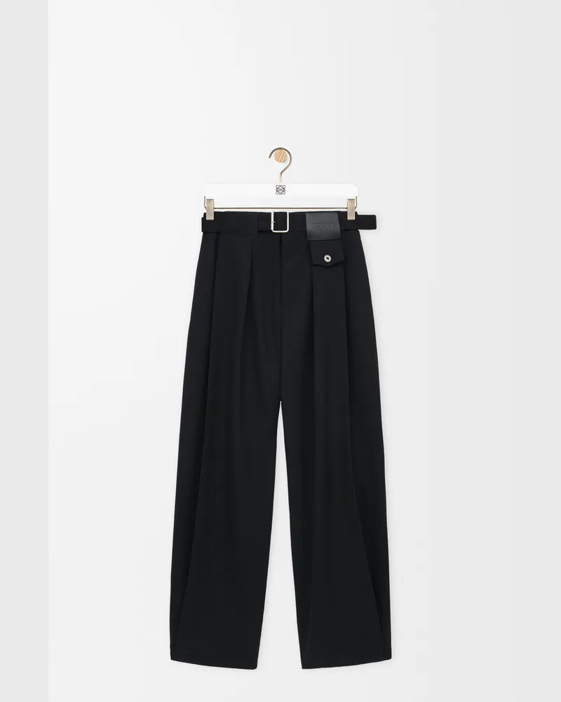 Loewe Trousers In Wool Size Mujer Black