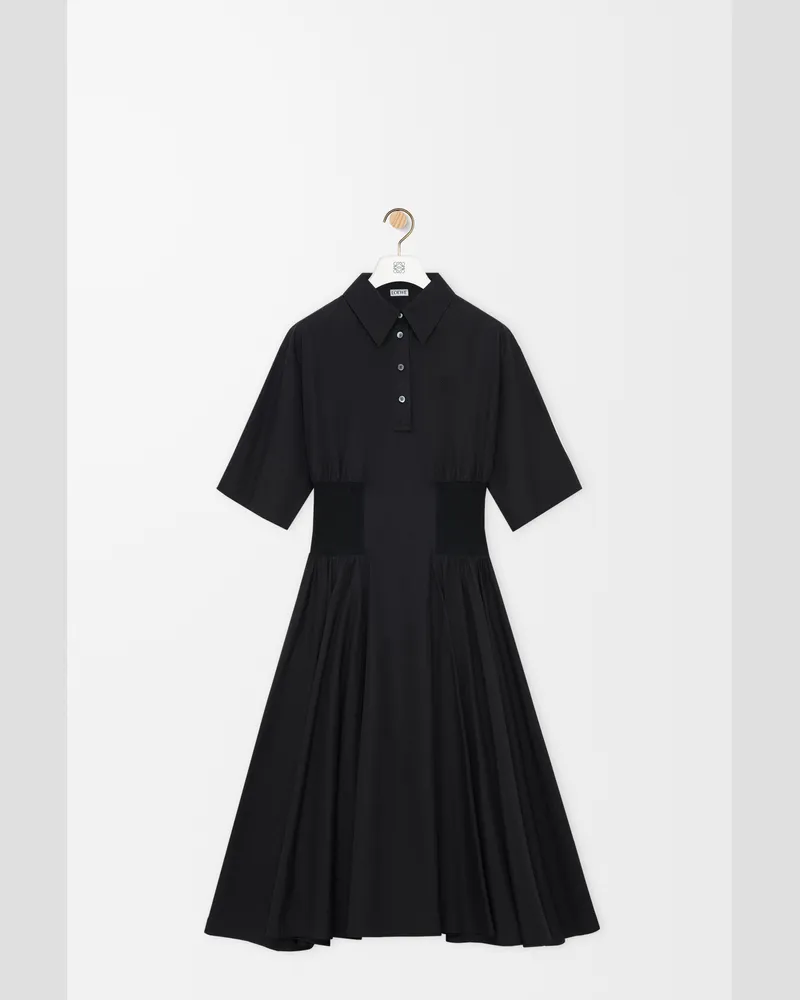 Loewe Short Sleeve Dress In Cotton Size Mujer Black