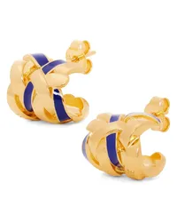 Loewe Luxury Nest small hoop earrings in sterling silver and enamel Gold