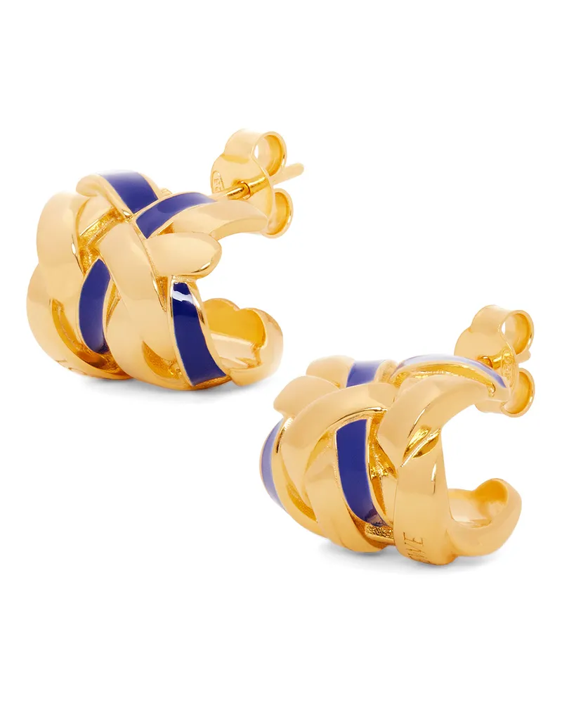 Loewe Luxury Nest small hoop earrings in sterling silver and enamel Gold