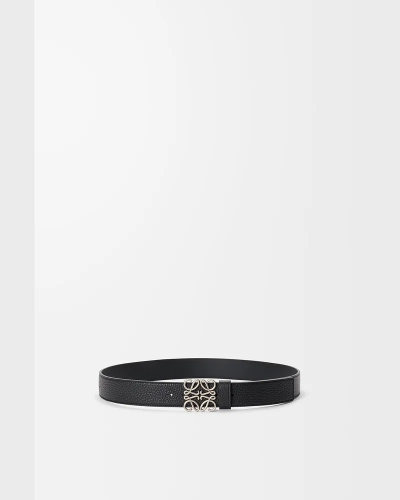 Loewe Chunky Anagram Belt In Supple Grained Leather skin Size Hombre Black