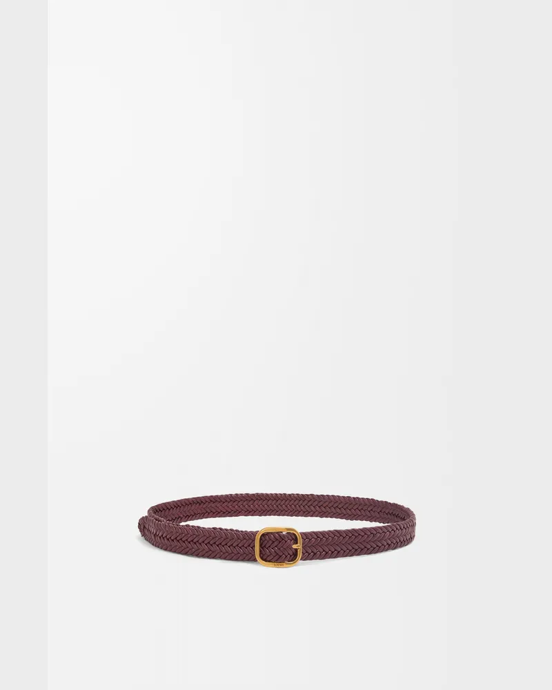 Loewe Rounded Soft Woven Belt In Leather skin Size Mujer Burgundy