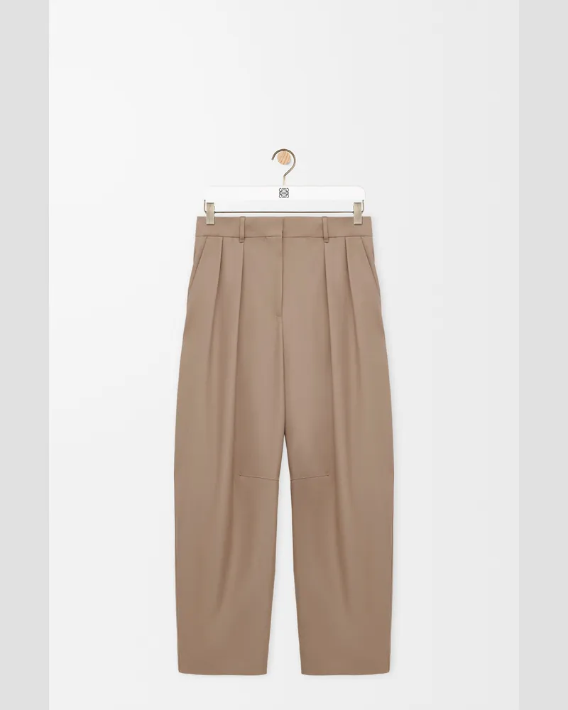 Loewe Barrel Trousers In Wool Size Mujer Sand