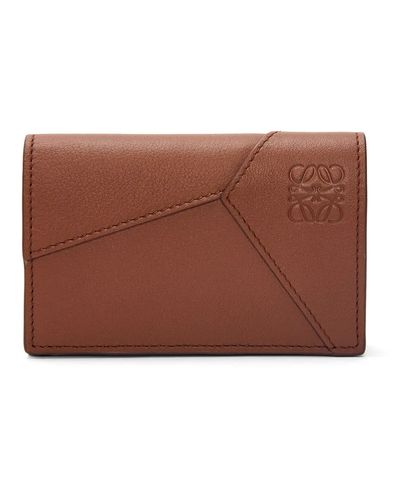 Loewe Luxury Puzzle business cardholder in classic calfskin Brownie