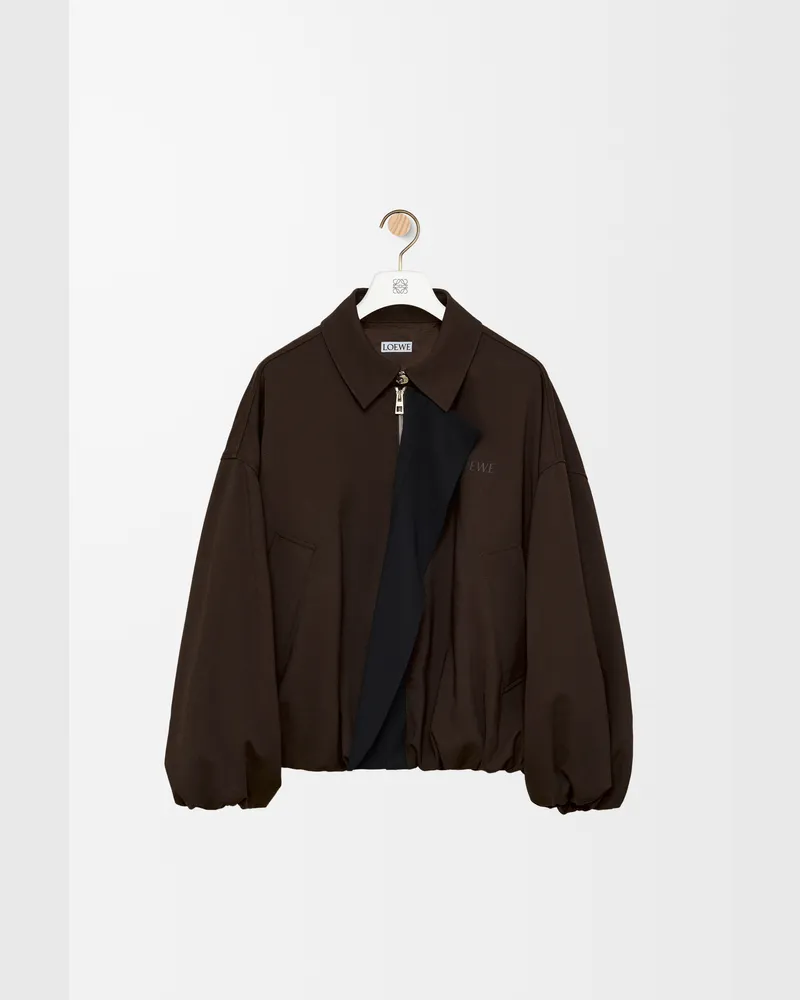 Loewe Jacket In Viscose And Wool Blend Size Mujer Brown