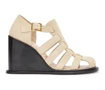 Luxury Campo wedge sandal in brushed suede