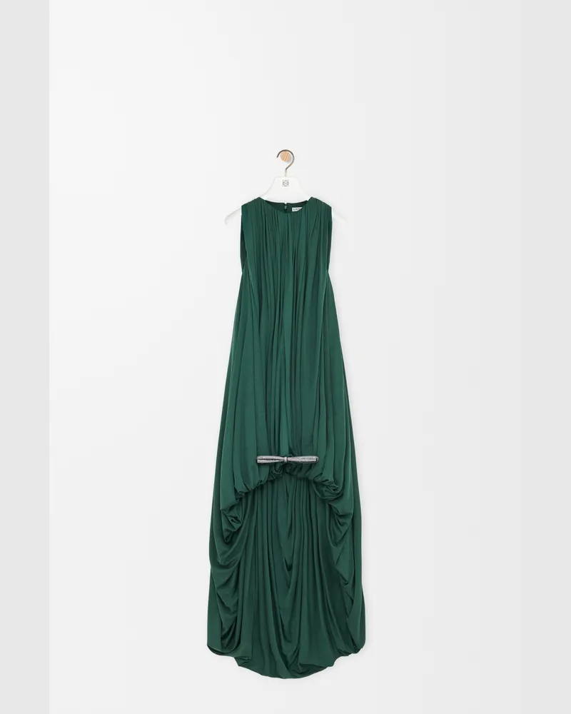 Loewe Draped Dress In Silk Size Mujer Green