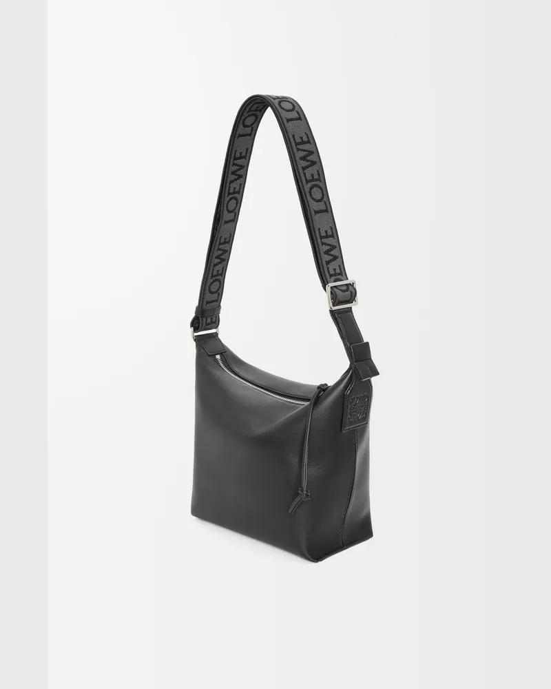 Loewe Small Cubi Crossbody Bag In Supple Leather skin And Jacquard Hombre Black