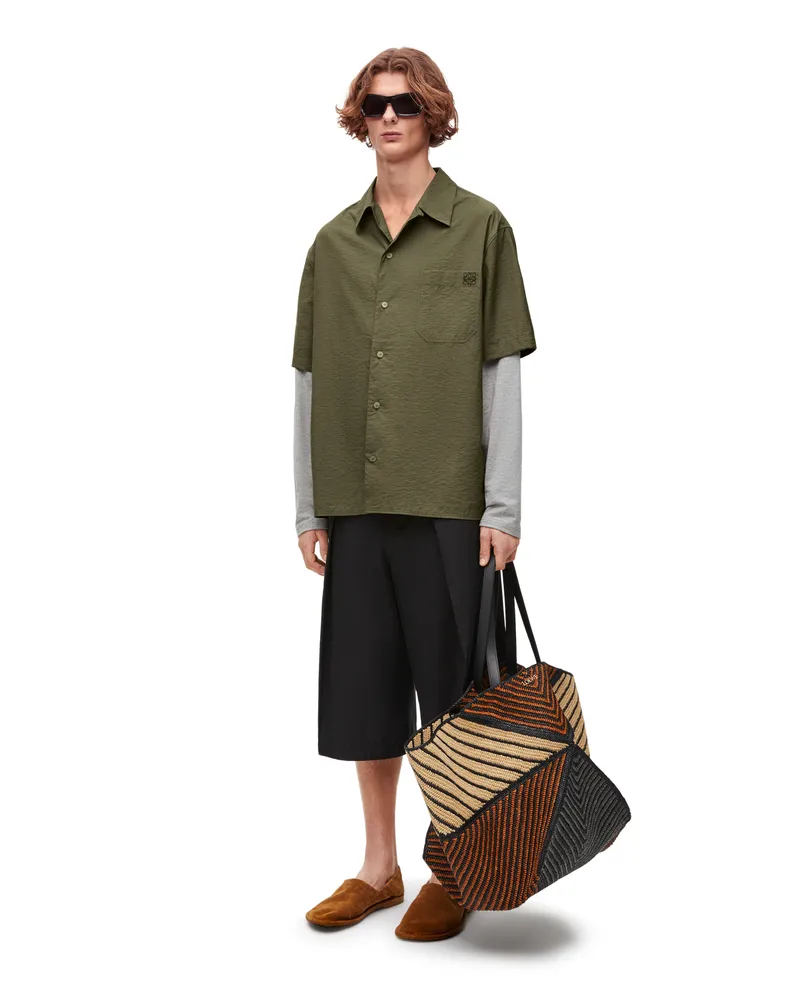 Loewe Luxury Trompe l'oeil shirt in cotton blend Khaki