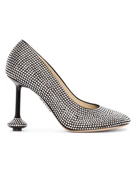 Loewe Luxury Toy pump in suede and allover rhinestones Black