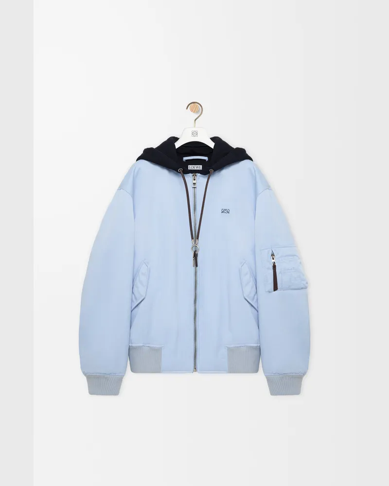 Loewe Bomber Jacket In Technical Shell Size Hombre Blue