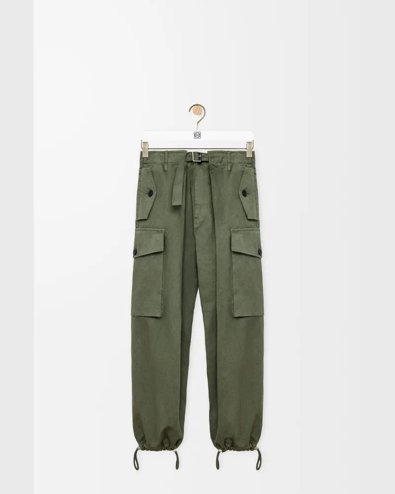 Loewe Cargo Trousers In Cotton Size Hombre Khaki