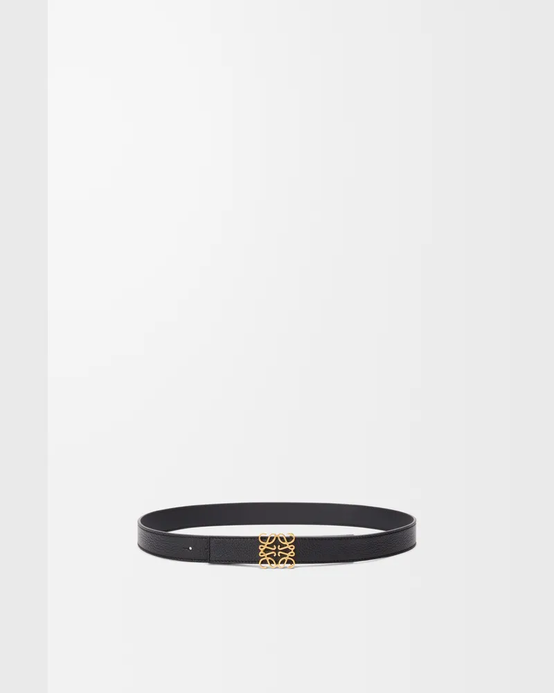 Loewe Reversible Anagram Belt In Supple Grained Leather skin Size Mujer Black