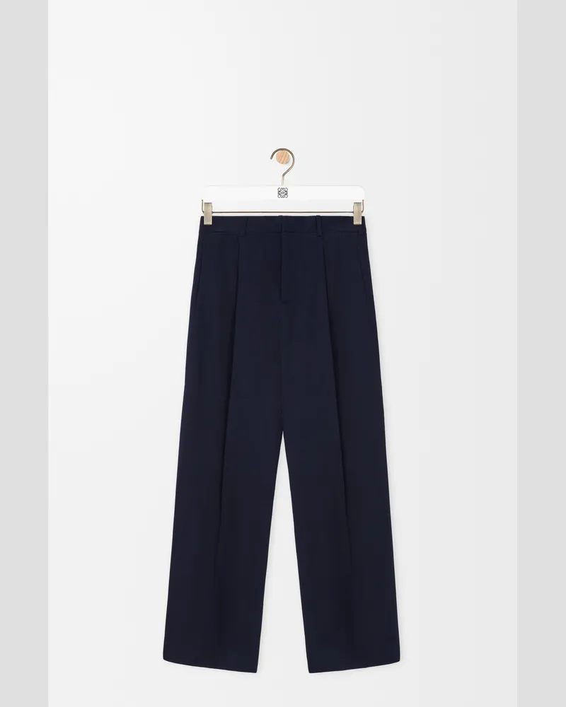 Loewe Wide Leg Trousers In Cotton Size Hombre Dark