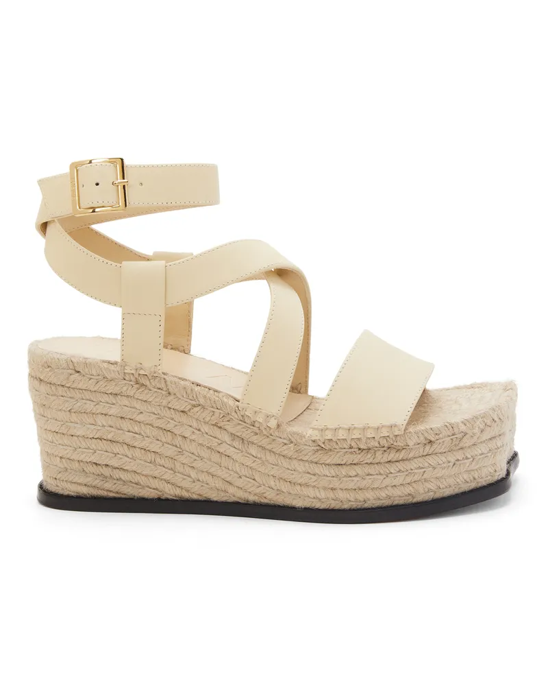 Loewe Luxury Petal espadrille sandal in calfskin Oat