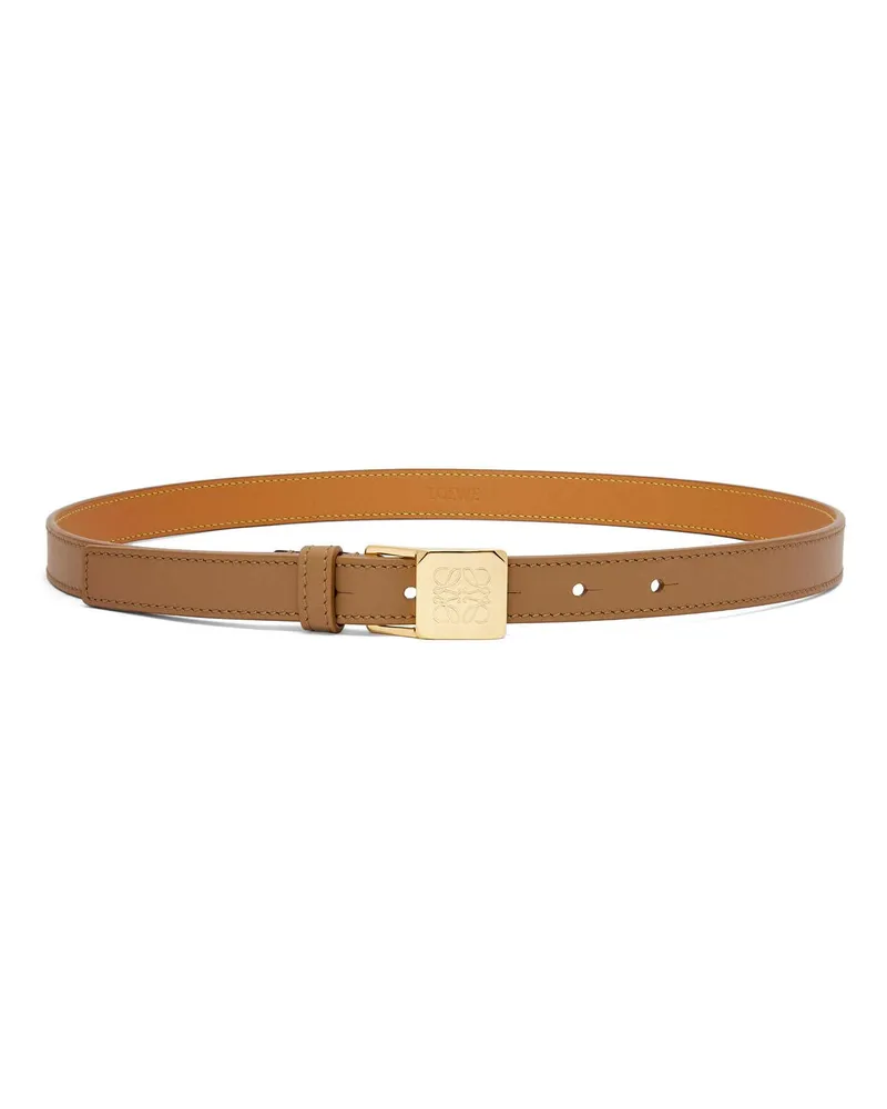 Loewe Luxury Amazona padlock belt in smooth calfskin Oak