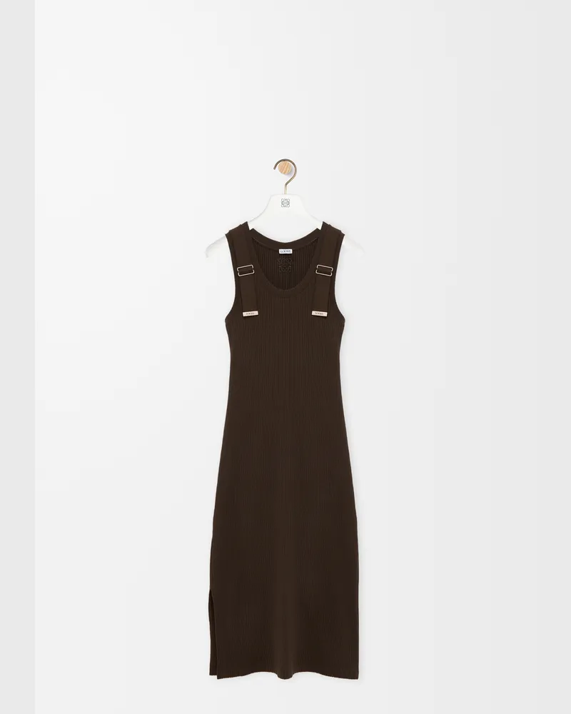 Loewe Dress In Stretch Cotton Size Mujer Brown
