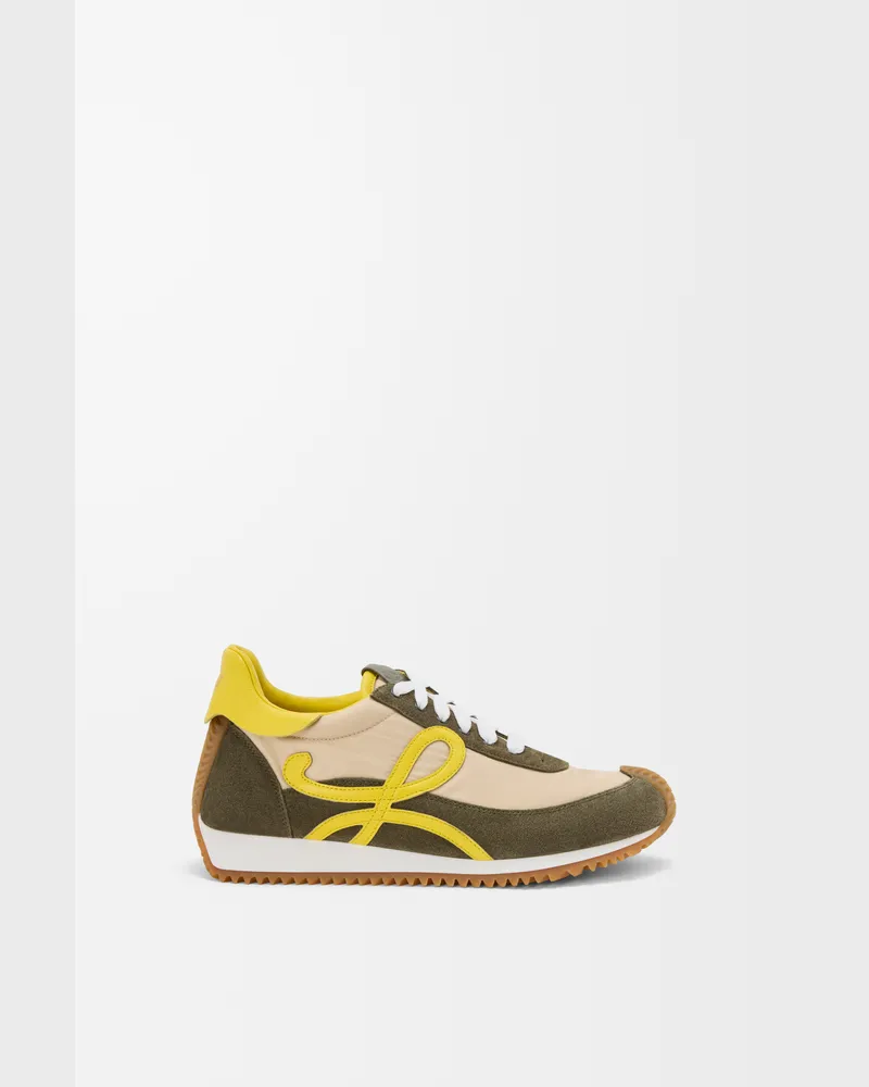 Loewe Flow Runner 2.0 In Nylon And Suede Size Mujer Cream