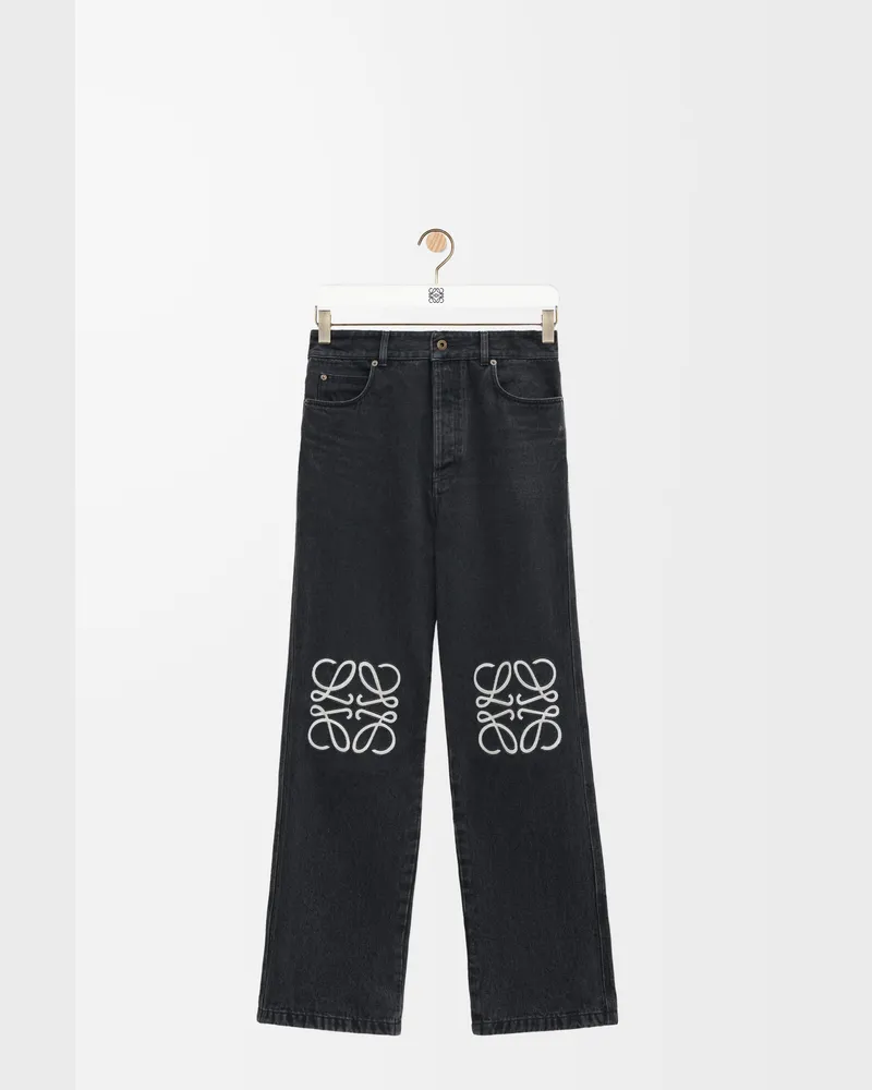 Loewe Anagram Baggy Jeans In Denim Size Hombre Black