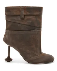 Loewe Luxury Toy ankle bootie in waxed suede Taupe