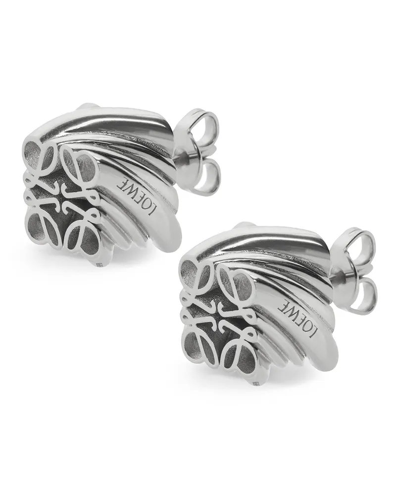 Loewe Luxury Twisted Anagram stud earrings in sterling silver Silver