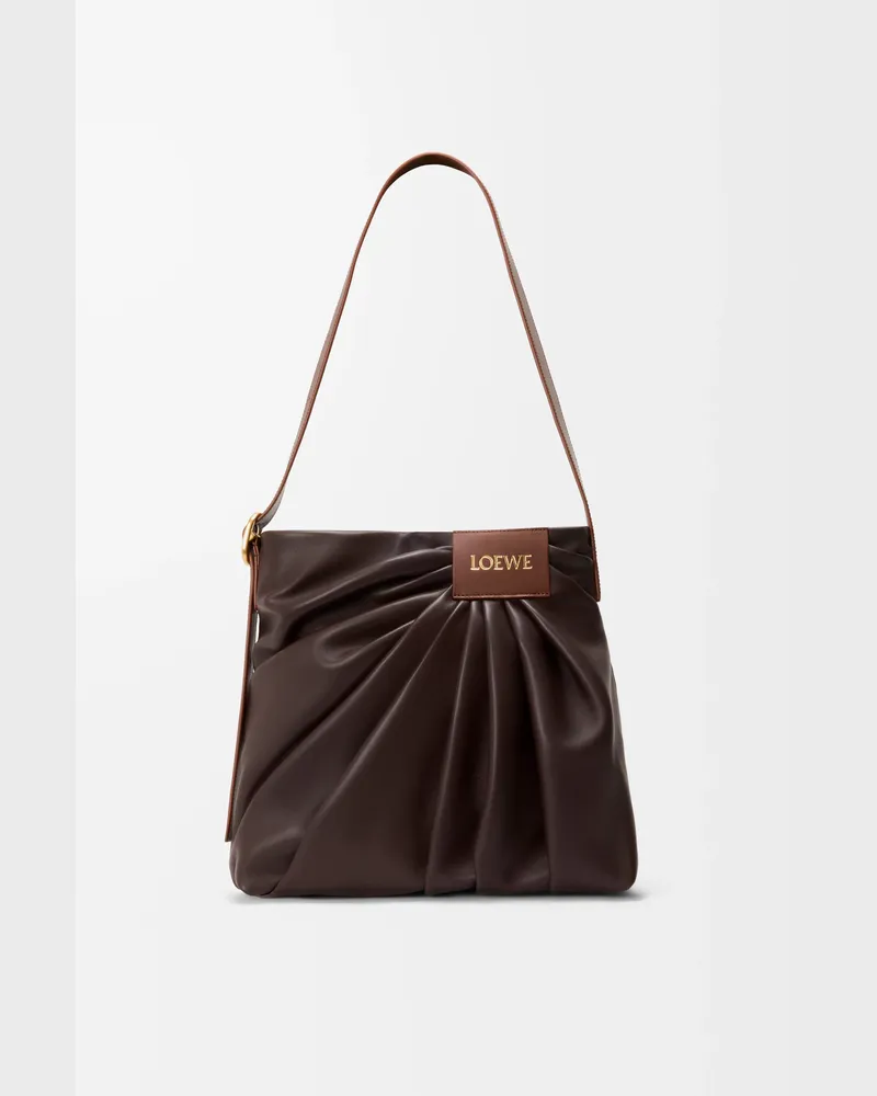 Loewe Draped Tote In Mellow Nappa Lambskin Mujer Dark
